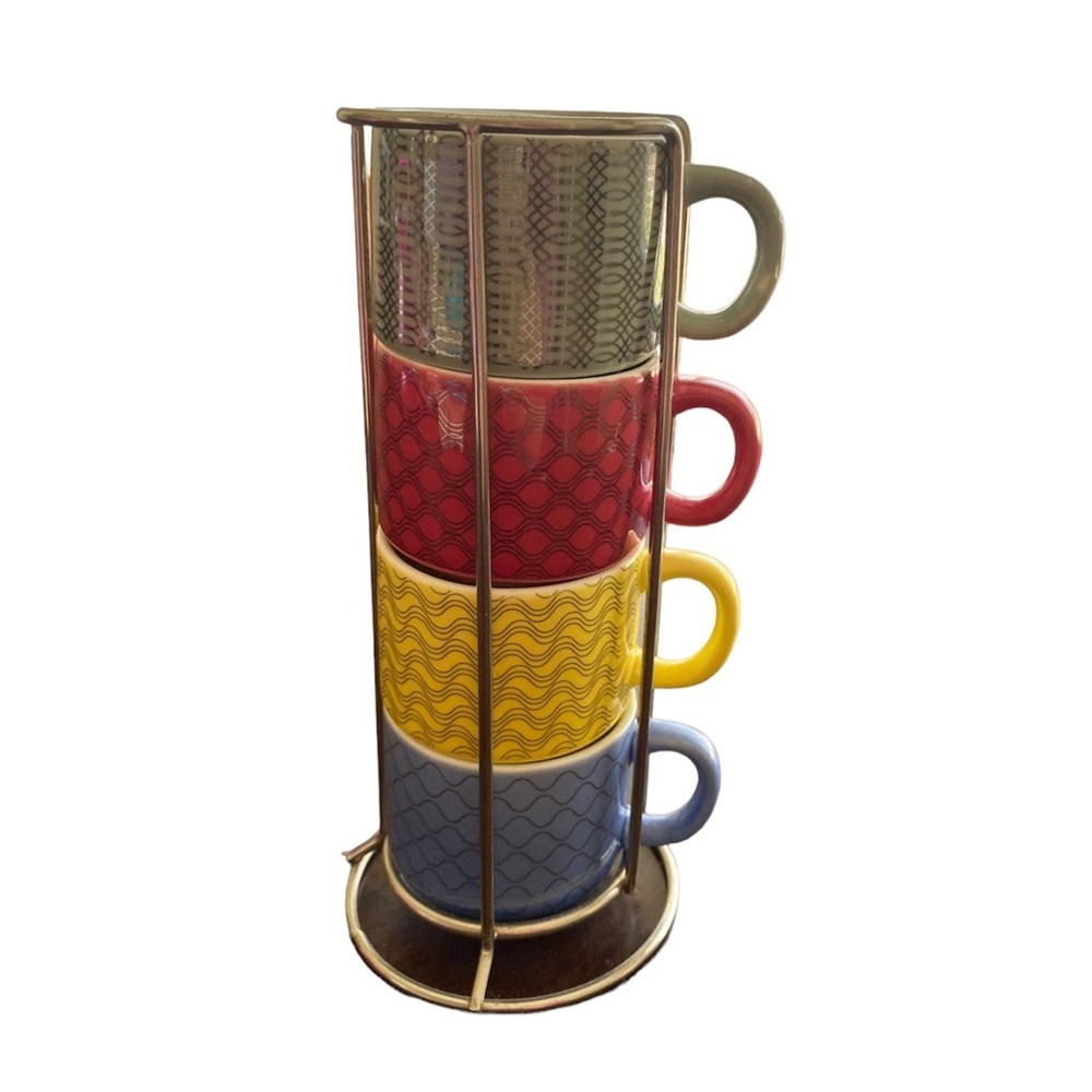 Stackable Espresso Cups with holder